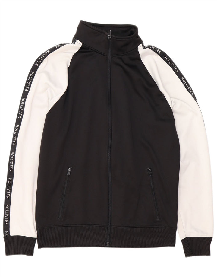 HOLLISTER Damen-Trainingsanzug-Top-Jacke, UK 14, Mittelschwarz, Farbblock
