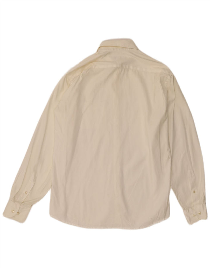 Tommy Hilfiger Herrenhemd, Größe 39, 15 1/2 Medium, cremefarbene Baumwolle