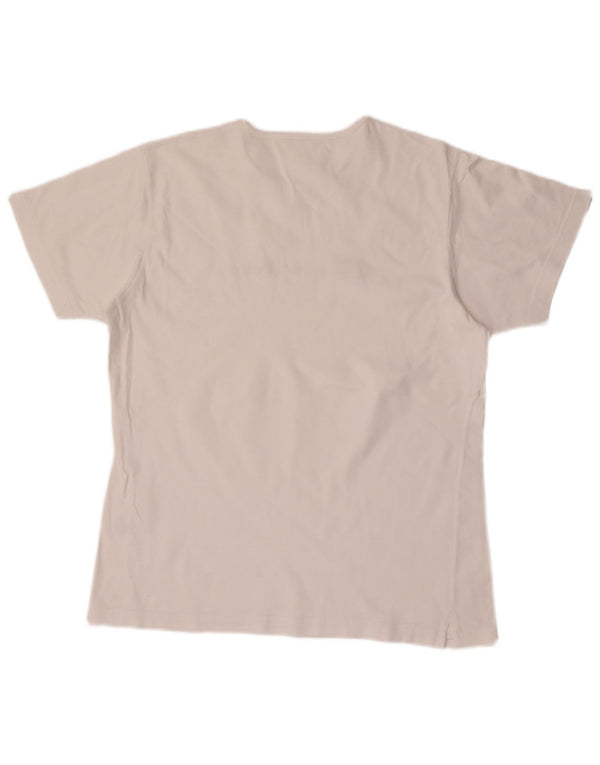 Champion Damen Grafik-T-Shirt-Oberteil UK 16 Large Weiße Baumwolle