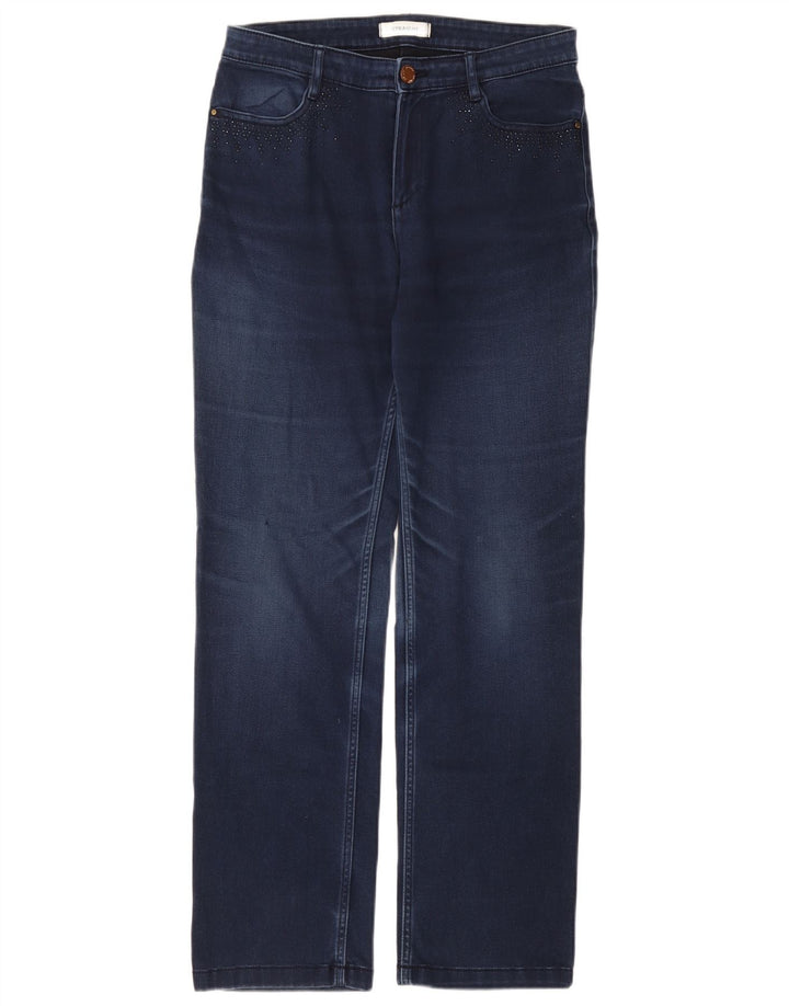 Marks & Spencer Damen Straight Jeans UK 12 Medium W30 L30 Blaue Baumwolle