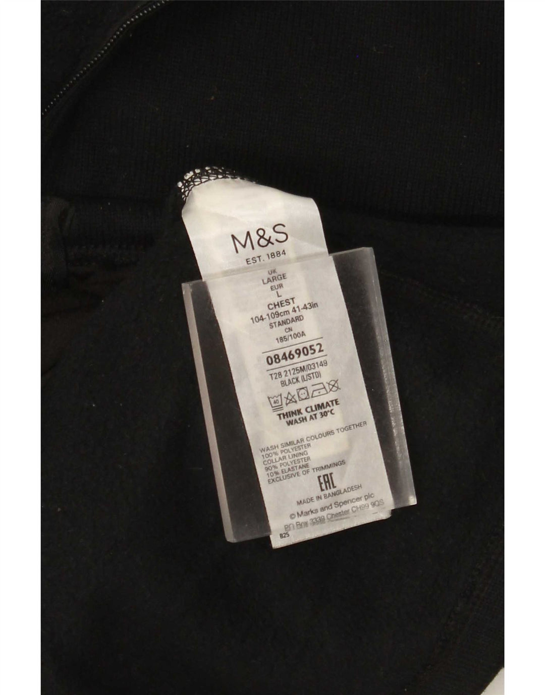Marks & Spencer Herren-Trainingsanzug, Oberteil, Jacke, Größe L, Schwarz, Polyester