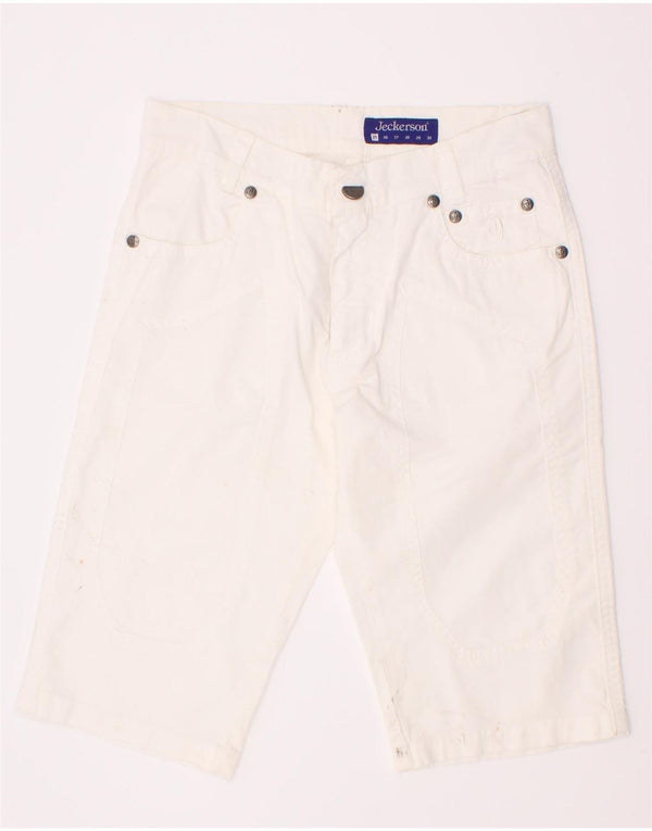 Jeckerson Jungen-Freizeitshorts, 10–11 Jahre, W25, weiße Baumwolle