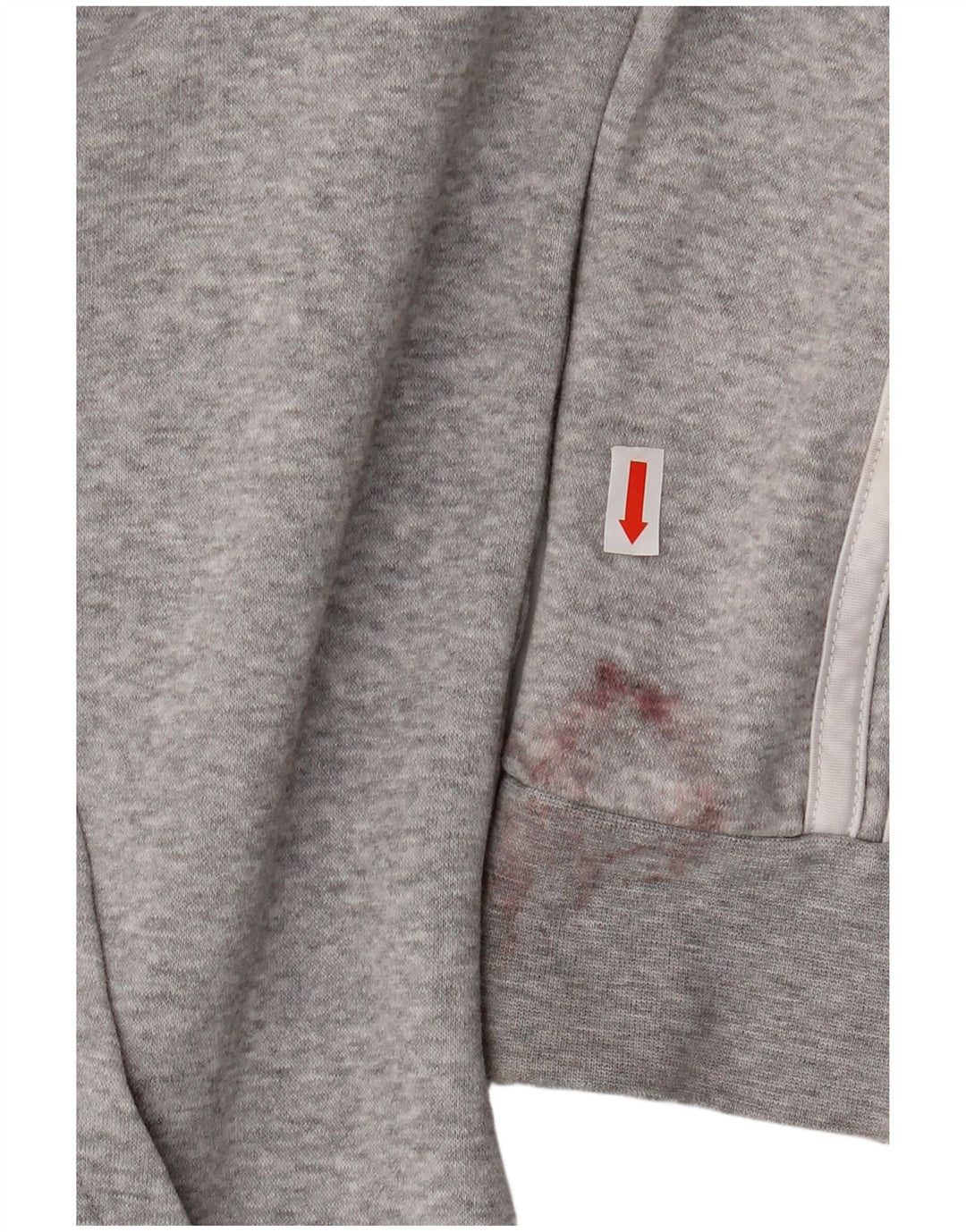 ADIDAS Damen Crop Zip Hoodie Pullover UK 16/18 Große graue Baumwolle