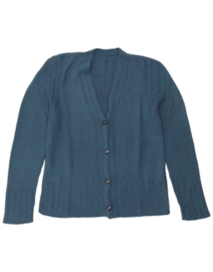 Vintage Damen Cardigan Pullover UK 12 Mittelblau
