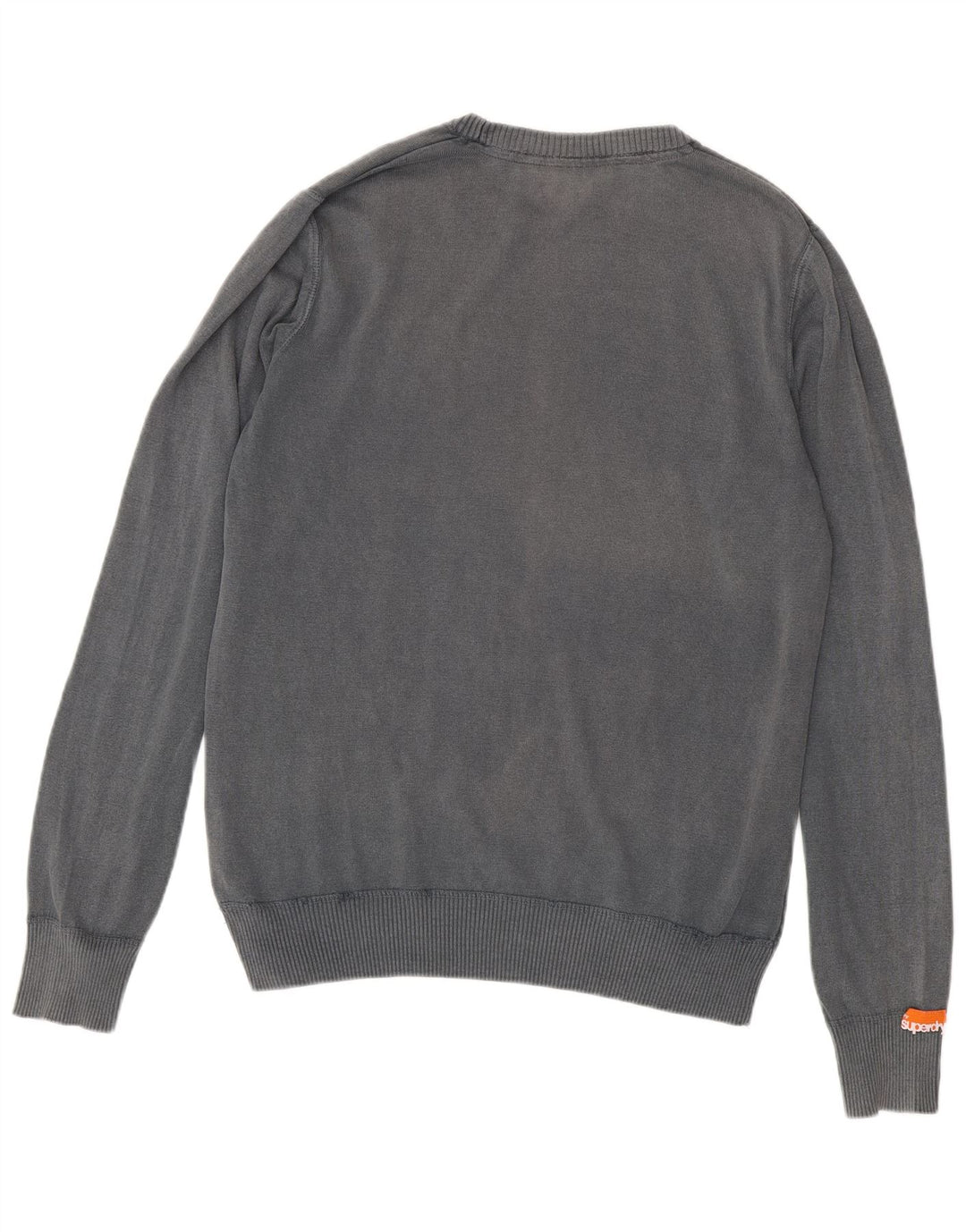 SUPERDRY Herren-Pullover mit Rundhalsausschnitt, 2XL, graue Baumwolle