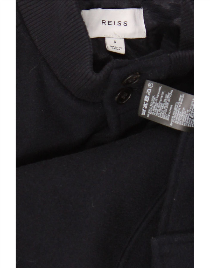 Reiss Herren Bomberjacke UK 36 Small Marineblaue Wolle