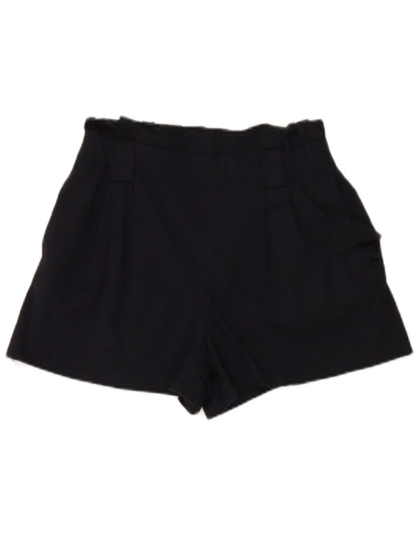 Zara Damen-Shorts mit hoher Taille, mittelgroß, W27, marineblaue Baumwolle