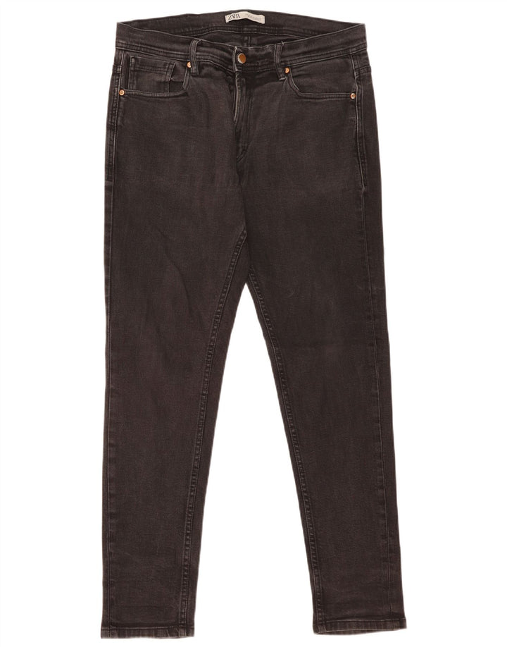 Zara Herren Slim Jeans EU 46 XL W36 L30 Schwarz