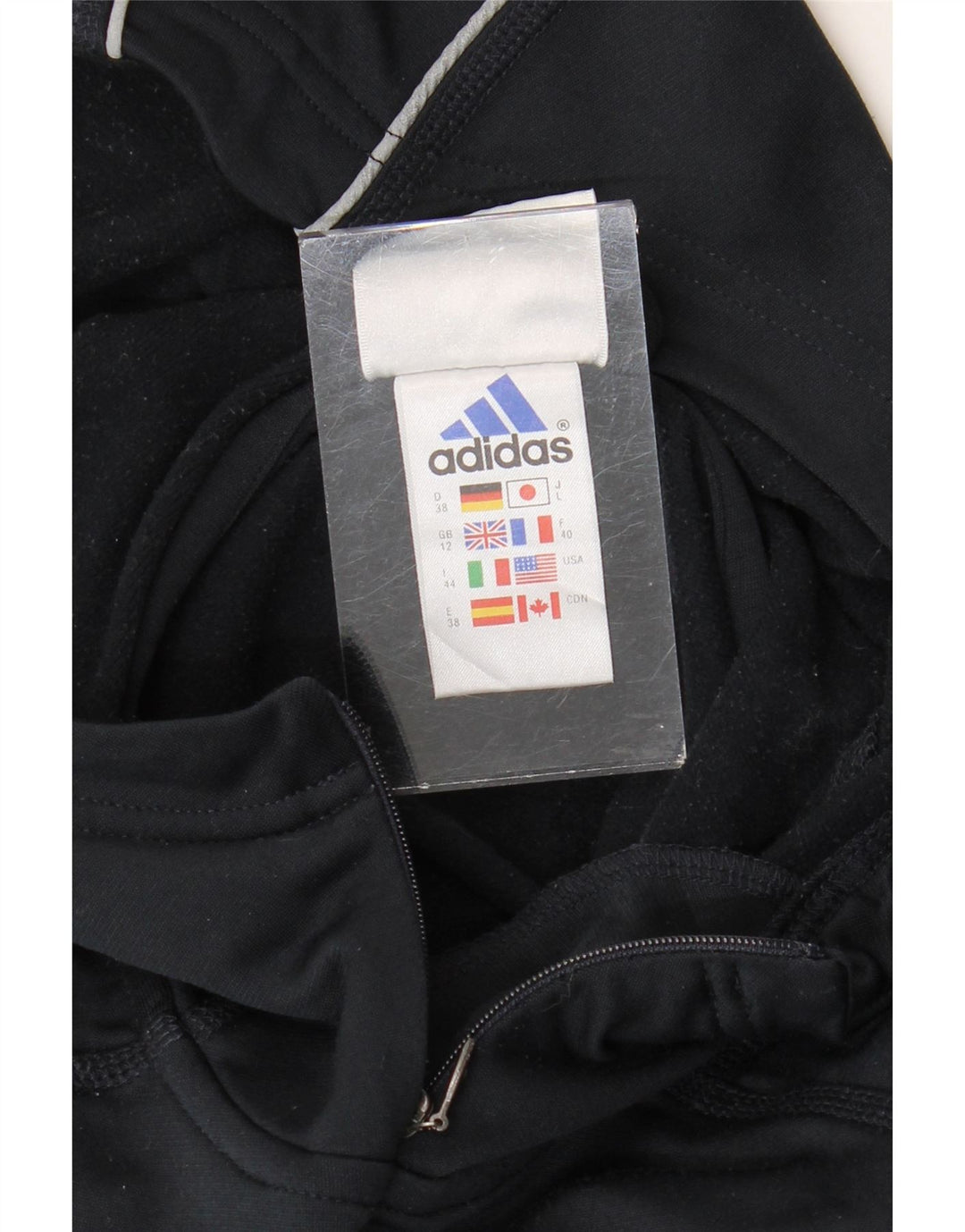 ADIDAS Damen Climawarm Zip Neck Hoodie Pullover UK 12 Medium Marineblau
