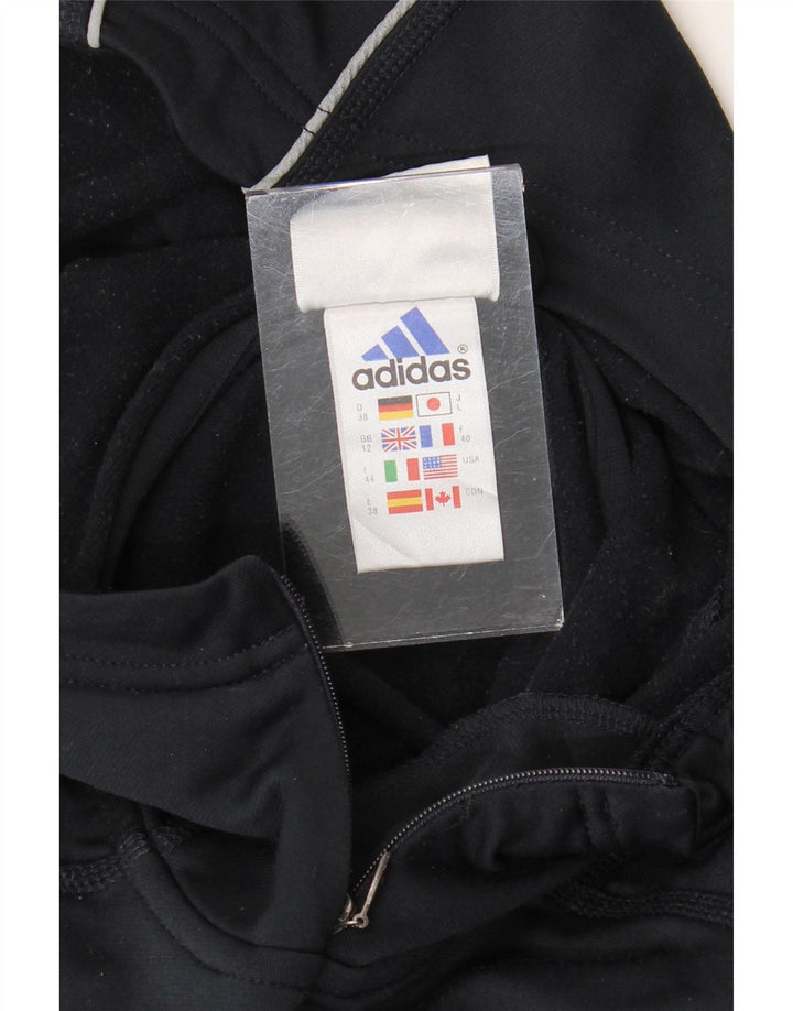 ADIDAS Damen Climawarm Zip Neck Hoodie Pullover UK 12 Medium Marineblau