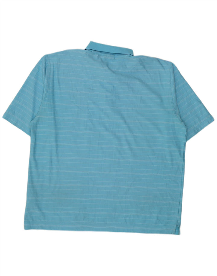 Nike Herren-Poloshirt UK 42/44, groß, blau gestreift, Polyester