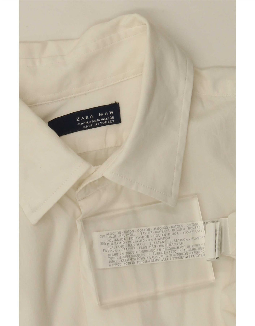 Zara Herrenhemd Medium Off White Cotton