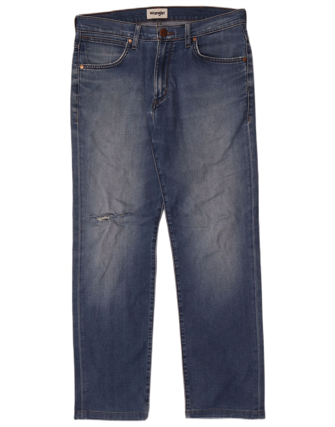 Wrangler Herren Distressed Straight Jeans W32 L30 Blau