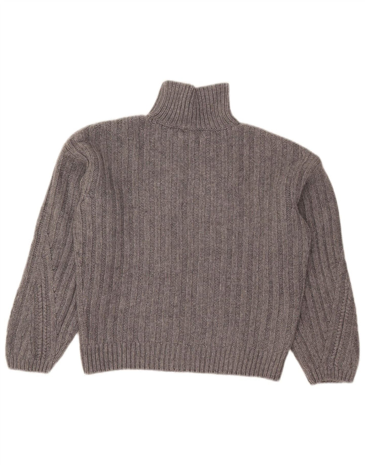 Massimo Dutti Damen Crop Rollkragenpullover Pullover UK 10 Small Grau