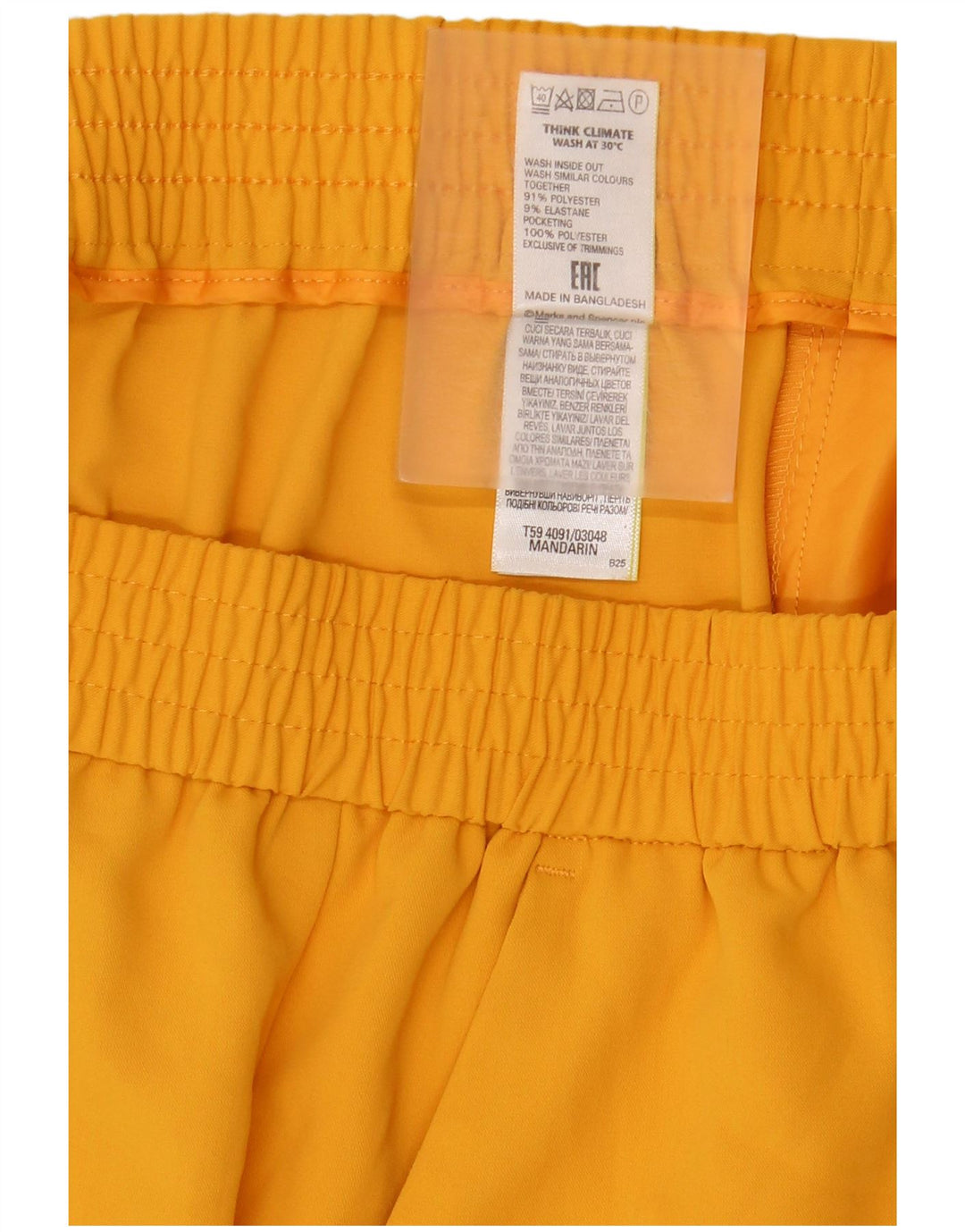 Marks & Spencer Damen gerader Rock UK 16 Large W34 Gelb Polyester