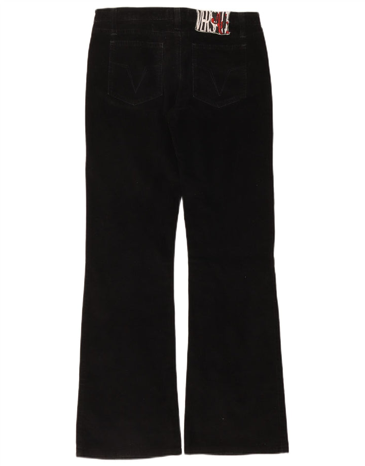 Versace Damen Flare-Cordhose W28 L30 Schwarz