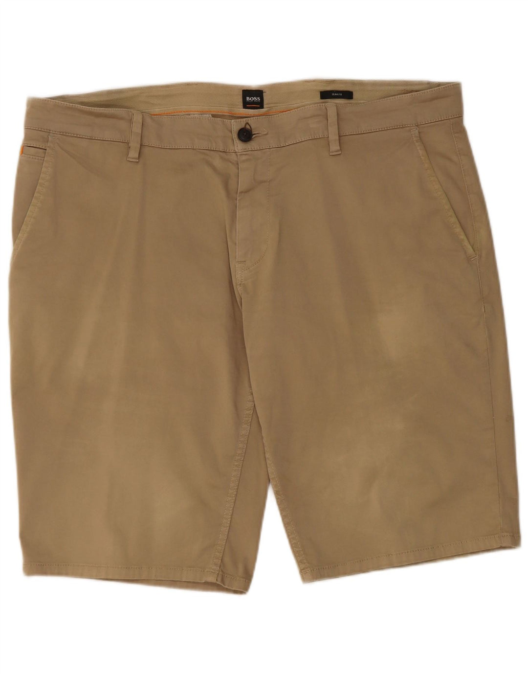 HUGO BOSS Herren Slim Fit Slim Fit Chinoshorts W40 XL Beige Baumwolle
