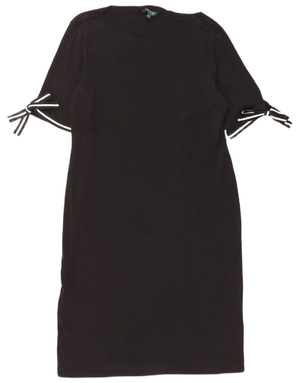 Ralph Lauren Damen Etuikleid UK 18 XL Schwarz Baumwolle