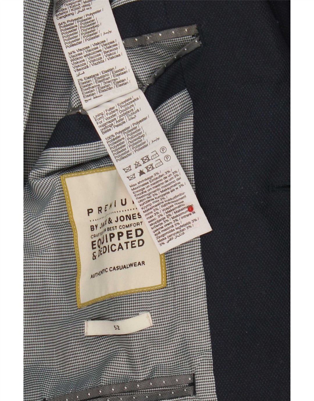 Jack & Jones Herren-Blazer mit 2 Knöpfen, IT 52 XL, Marineblau, Polyester