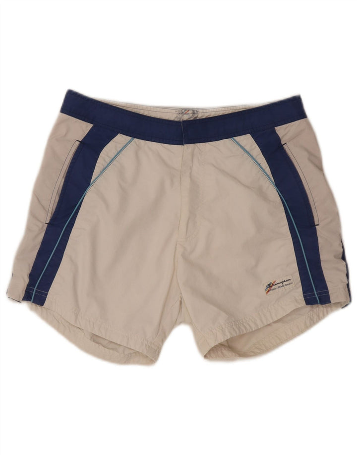 Champion Herren-Badeshorts, Mittelweiß, Farbblock