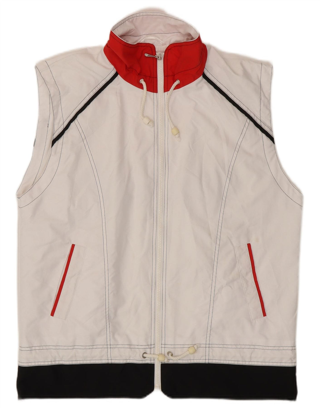 Elegance Damen Crop Gilet UK 16 Large Weiß Colourblock Polyester