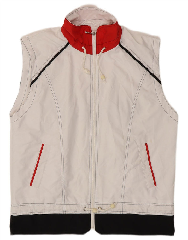 Elegance Damen Crop Gilet UK 16 Large Weiß Colourblock Polyester