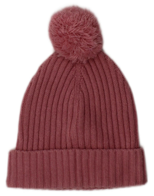 TOMMY HILFIGER Girls Graphic Knit Bobble Hat 2-3 Years Pink Classic