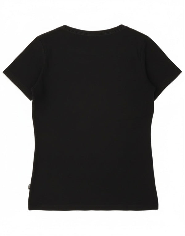 Eddie Bauer Damen T-Shirt Top UK 12 Medium Schwarz