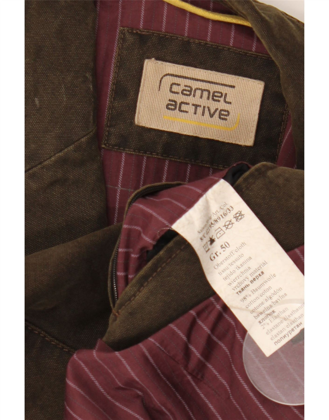 Camel Active Herren-Blazer mit 2 Knöpfen, IT 50, große braune Baumwolle