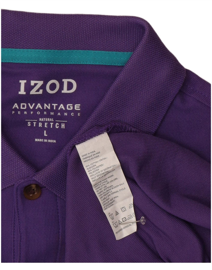 Izod Herren-Poloshirt, Größe L, Lila, Baumwolle