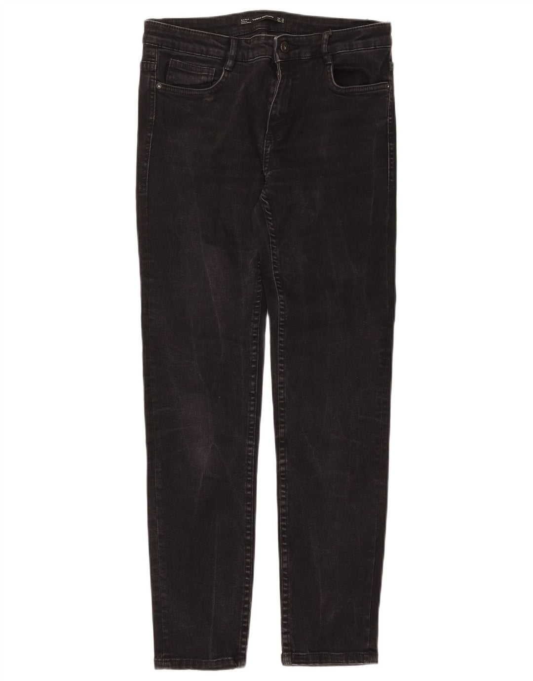 ZARA Damen Slim Jeans EU 40 Medium W30 L28 Schwarz