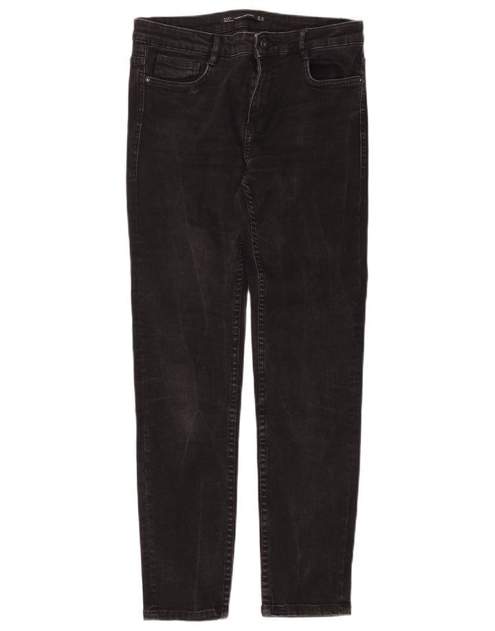 ZARA Damen Slim Jeans EU 40 Medium W30 L28 Schwarz