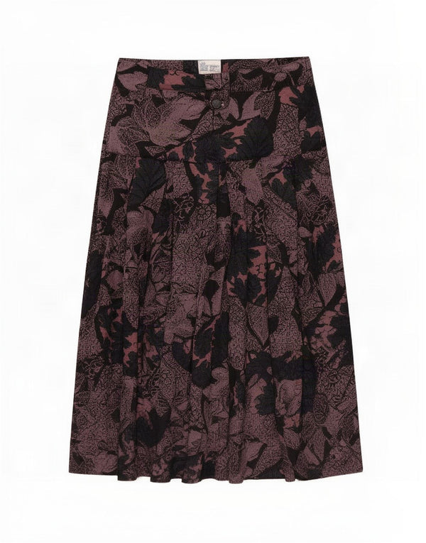 Michael H Womens High Waist A-Line Skirt UK 12 Medium W28 Black Floral