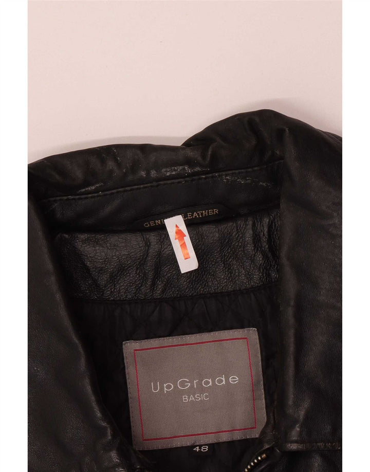 Vintage Herren Lederjacke IT 48 Medium Schwarz