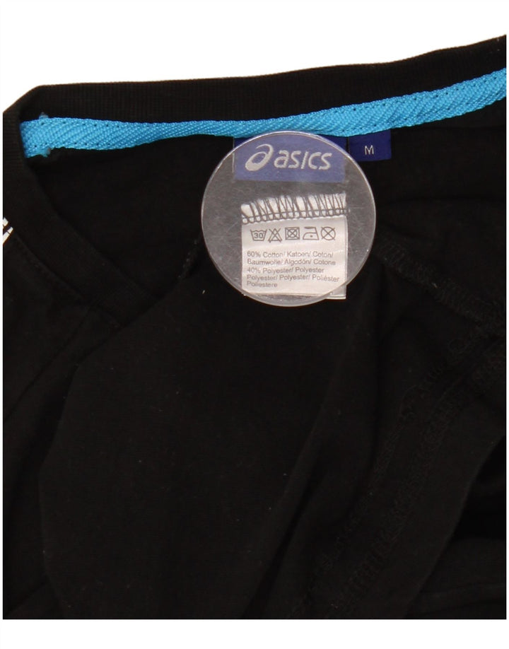 ASICS Herren Grafik-T-Shirt-Oberteil aus mittelschwarzer Baumwolle