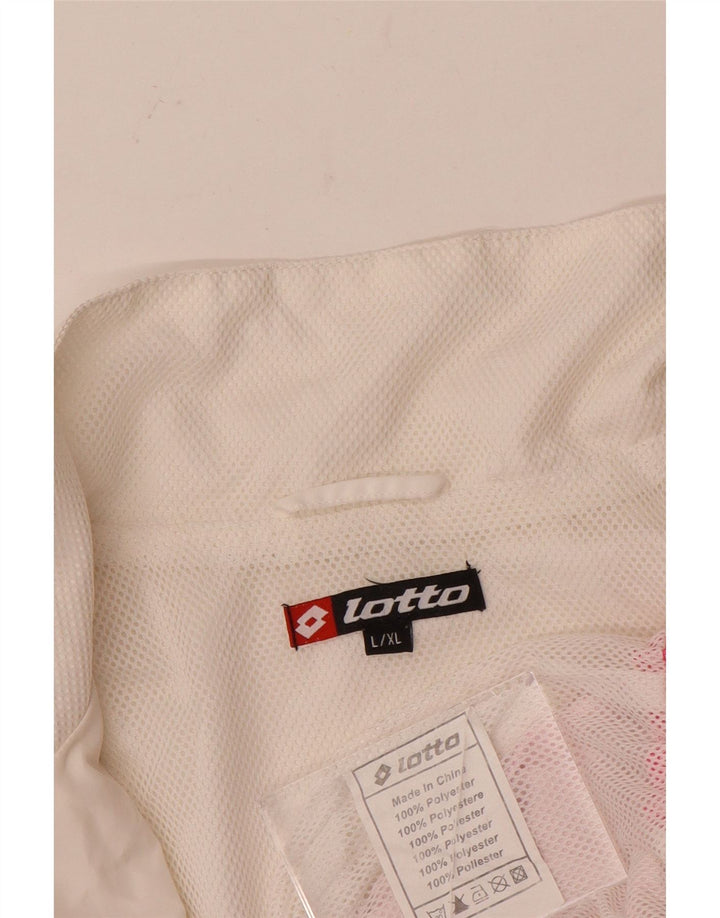 Lotto Damen-Trainingsanzug-Top-Jacke, UK 16, groß, weißes Farbblock-Polyester