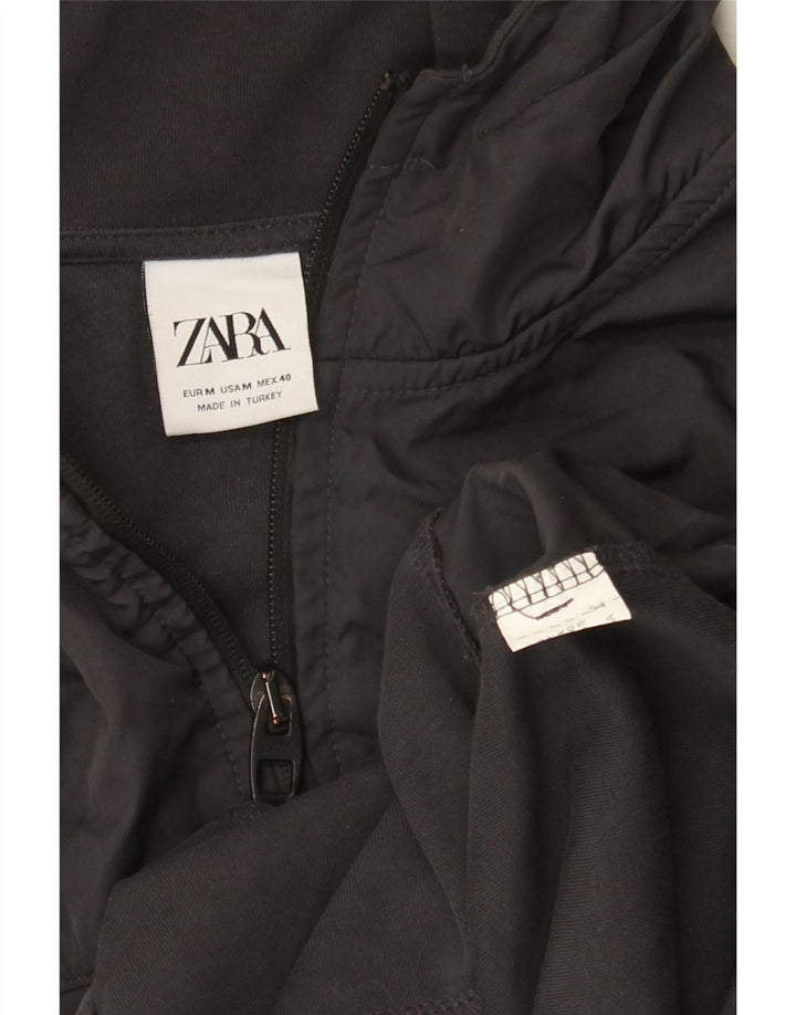 Zara Herren-Kapuzenpullover mit Reißverschluss, mittelgrau