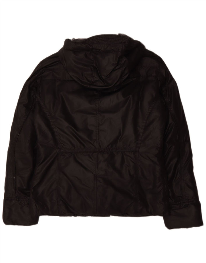 PEUTEREY Wattierte Herrenjacke mit Kapuze, UK 38, Mittelschwarz, Polyamid