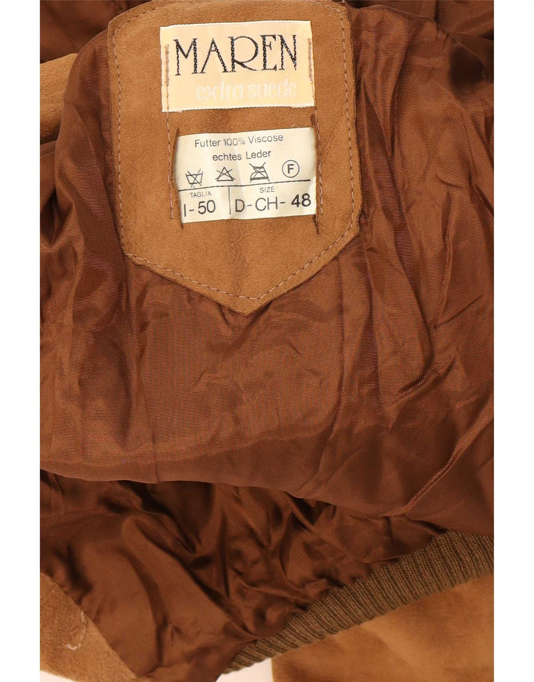 Maren Herren Wildleder Bomberjacke IT 50 Large Beige Leder