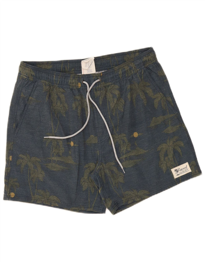Rip Curl Herren-Sportshorts aus mittelgrauer Baumwolle mit Blumenmuster