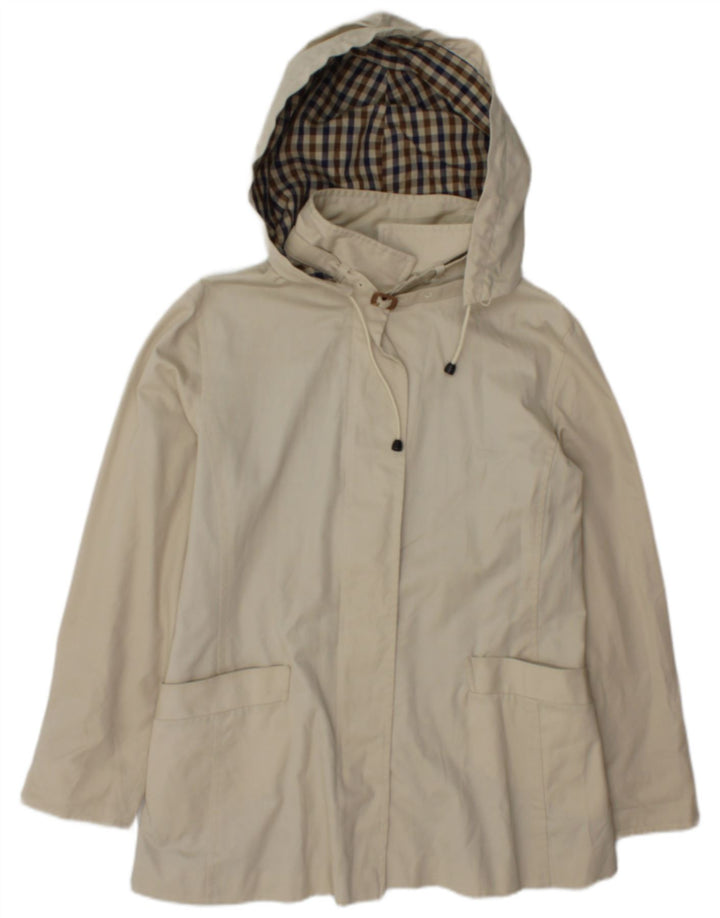 Vintage Damen Kapuzen-Utility-Jacke IT 42 Medium Beige