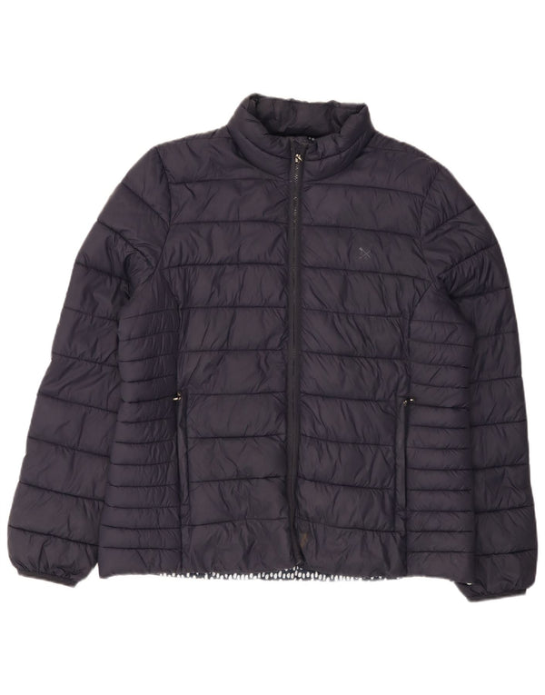CREW CLOTHING Wattierte Damenjacke UK 16 Large Marineblaues Nylon