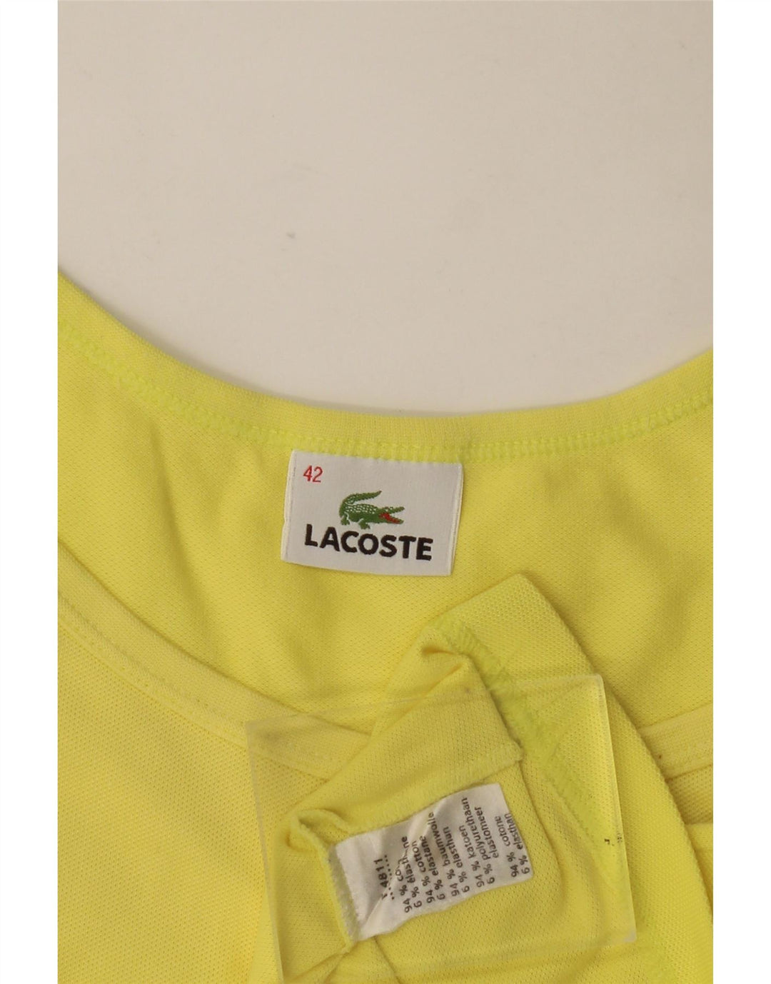 Lacoste Damen Cami Top Größe 42 Große gelbe Baumwolle