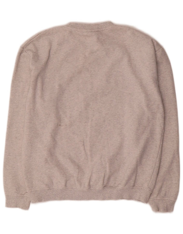 Ellesse Womens Graphic Sweatshirt Pullover UK 14 Große grau gefleckte Baumwolle