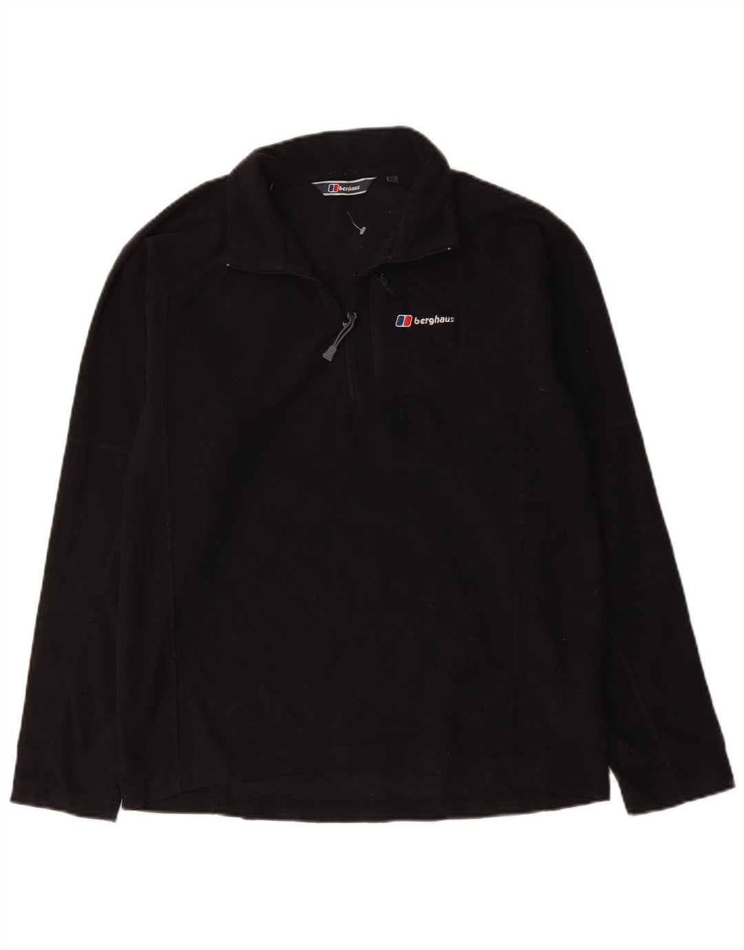 Berghaus Herren-Fleecepullover mit Reißverschluss am Hals, Mittelschwarzes Polyester