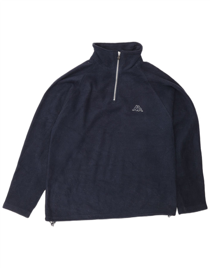 Kappa Herren-Fleecepullover mit Reißverschluss, Größe L, Marineblau