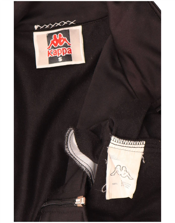 Kappa Herren-Trainingsanzugoberteil mit Grafik, Größe S, Schwarz, Farbblock-Polyester