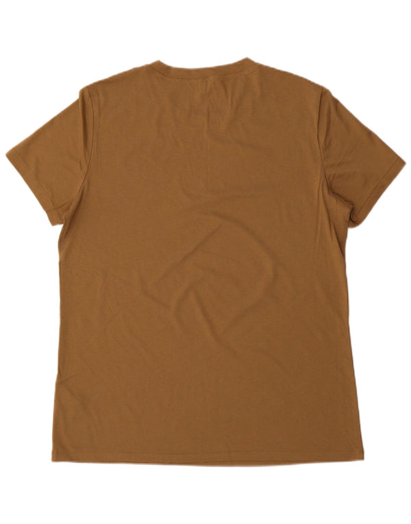 Jigsaw Herren T-Shirt Top Large Braun Baumwolle