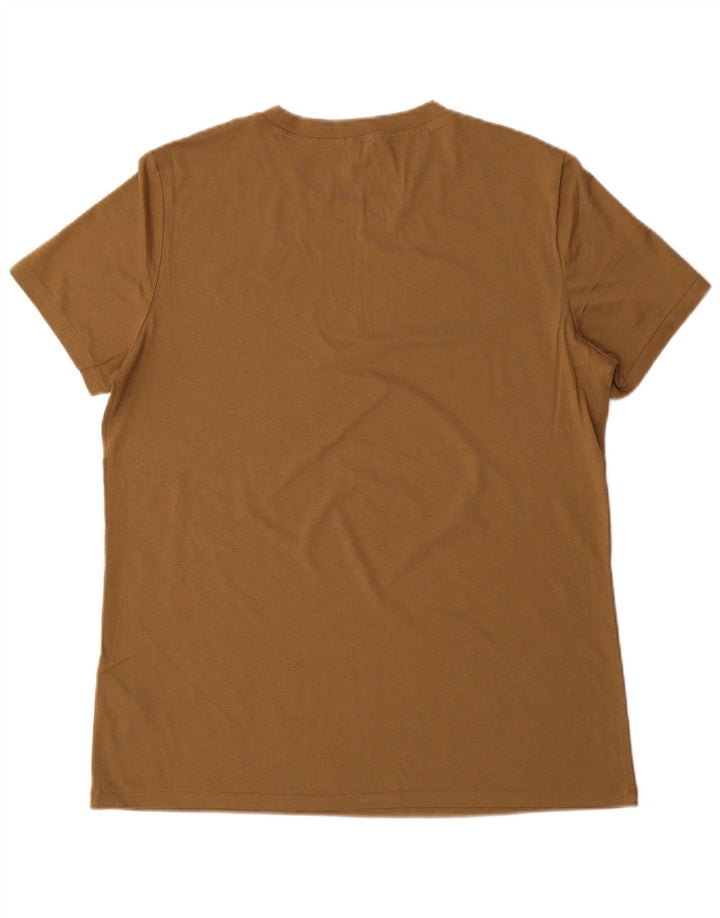 Jigsaw Herren T-Shirt Top Large Braun Baumwolle