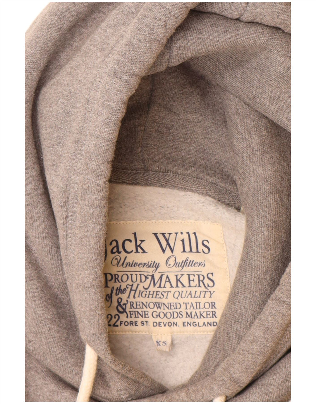 JACK WILLS Herren-Kapuzenpullover mit Grafik, XS, graue Baumwolle